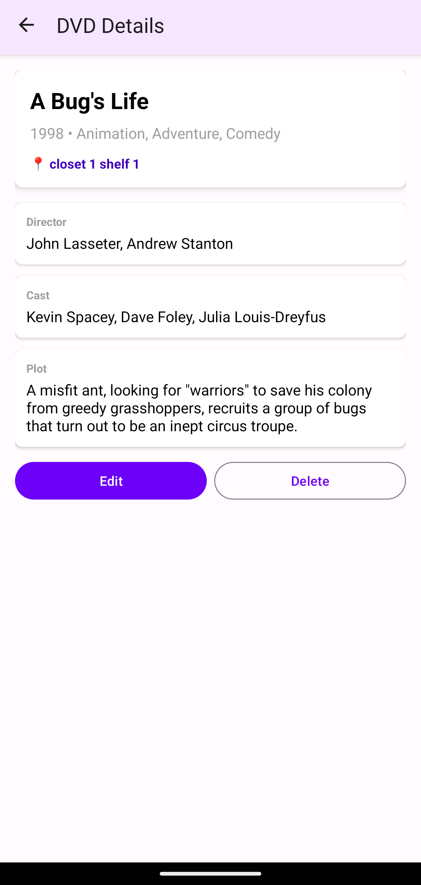 DVD Library - Movie Details