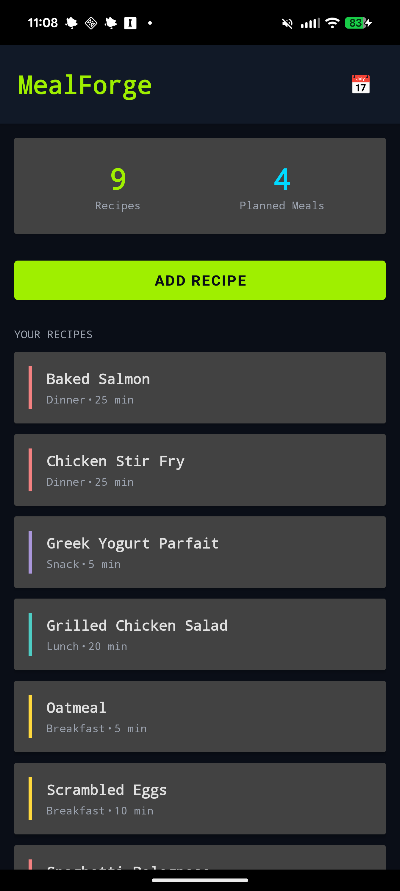 MealForge Screenshot 1